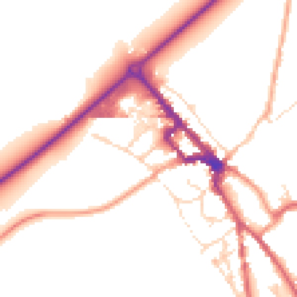 Daytime road noise heatmap for NR35 1EA