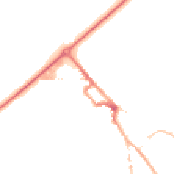 Night-time road noise heatmap for NR35 1EB