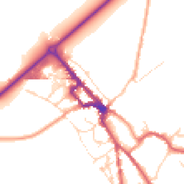 Daytime road noise heatmap for NR35 1EE