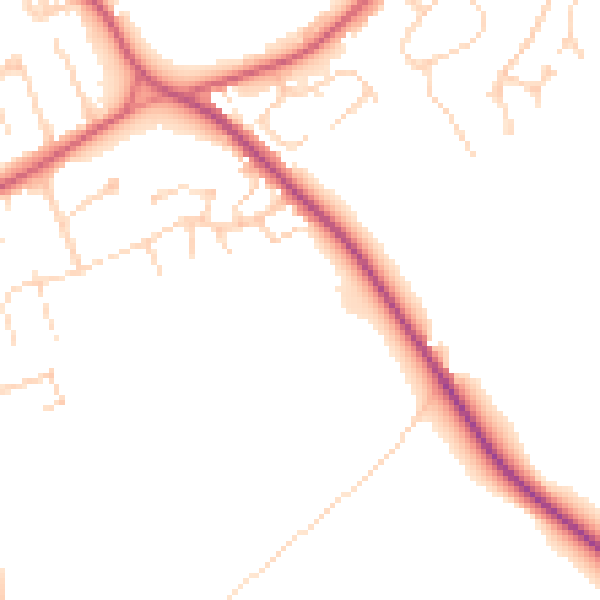 Daytime road noise heatmap for NR35 1FB