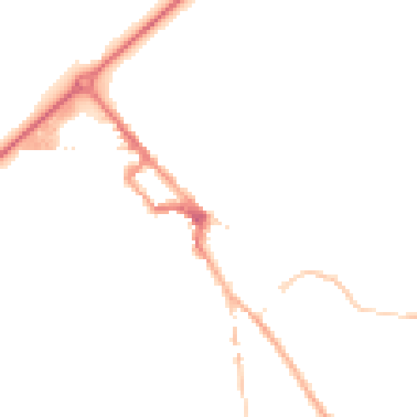 Night-time road noise heatmap for NR35 1HB