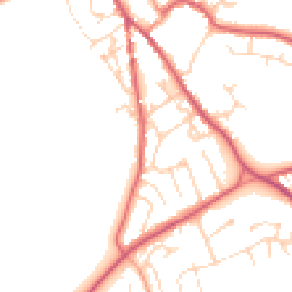 Daytime road noise heatmap for NR35 1HQ