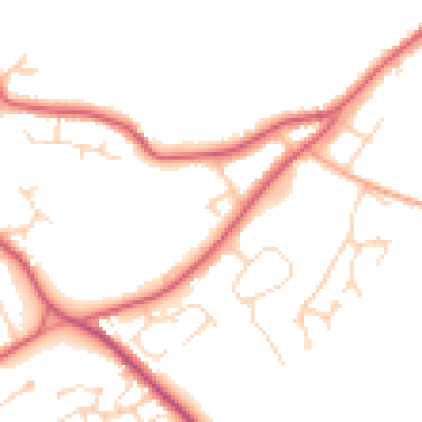 Daytime road noise heatmap for NR35 1JG