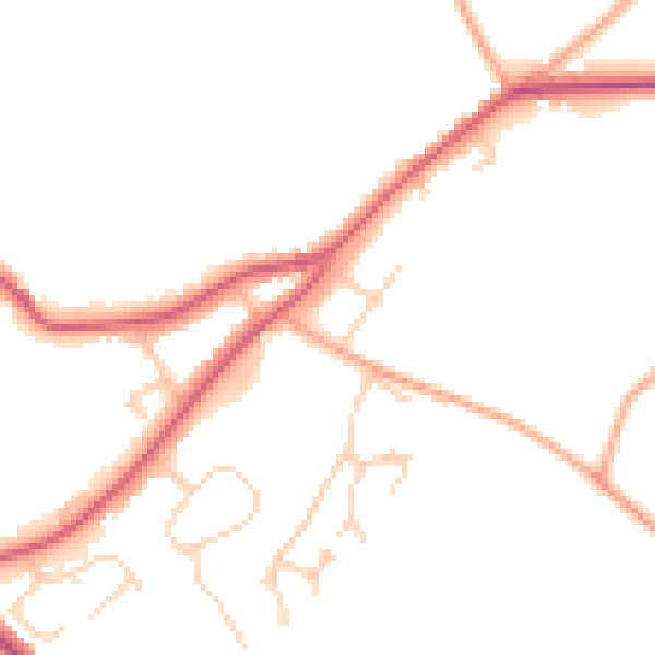 Daytime road noise heatmap for NR35 1JL