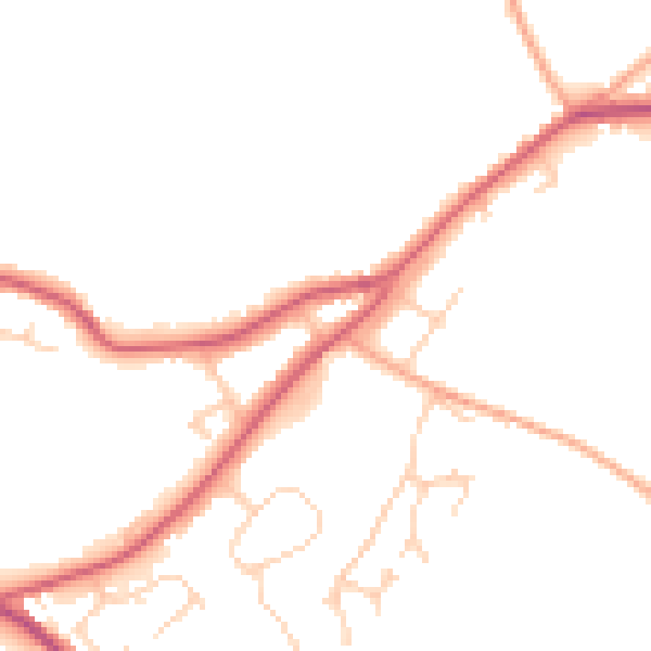 Daytime road noise heatmap for NR35 1JQ
