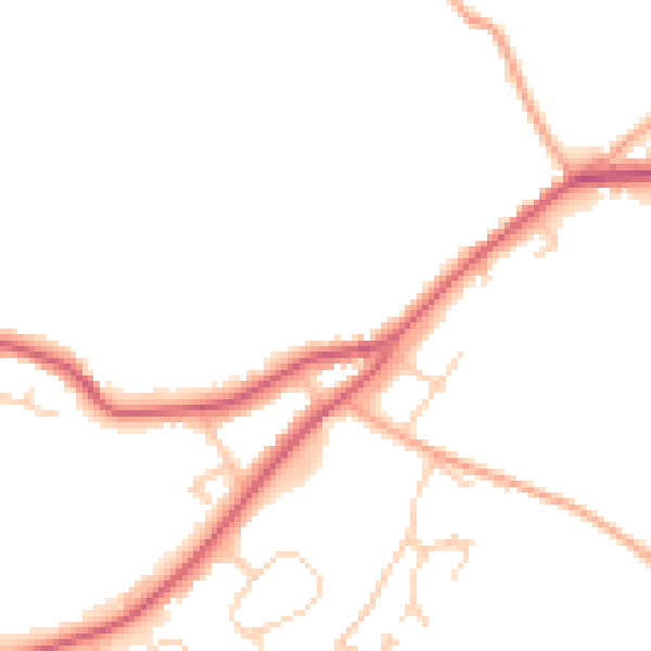 Daytime road noise heatmap for NR35 1LW