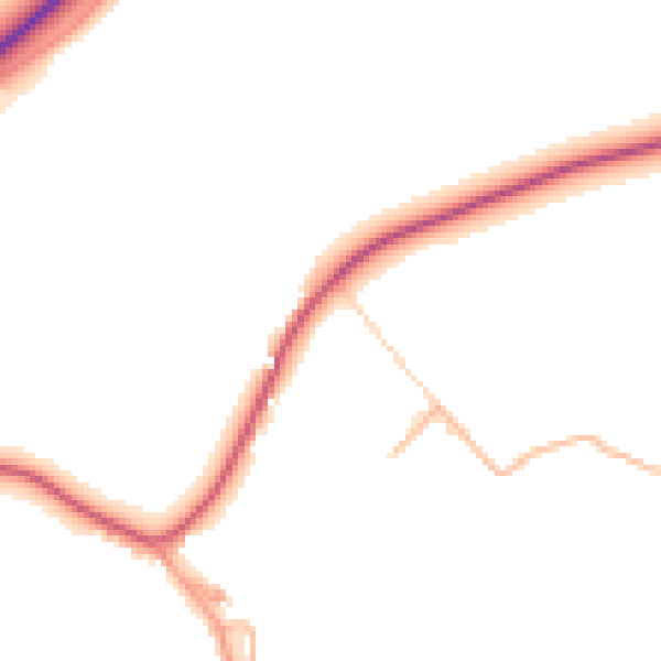 Daytime road noise heatmap for NR35 1NZ