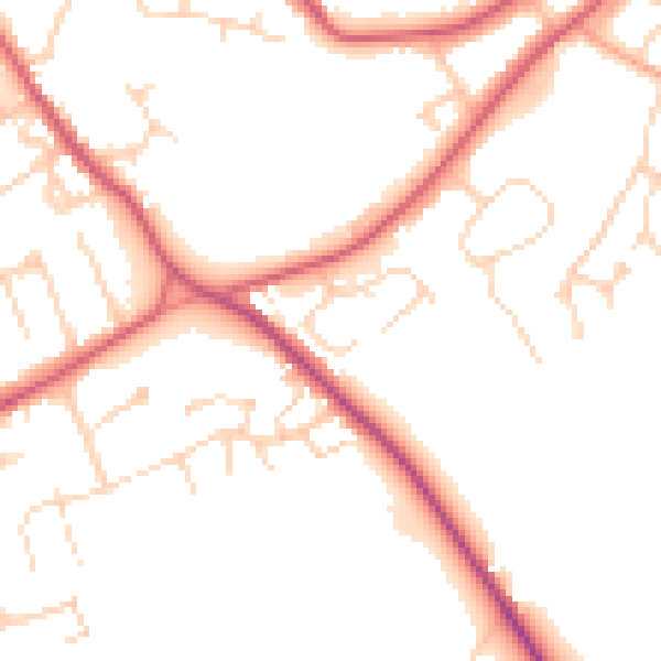 Daytime road noise heatmap for NR35 1RY