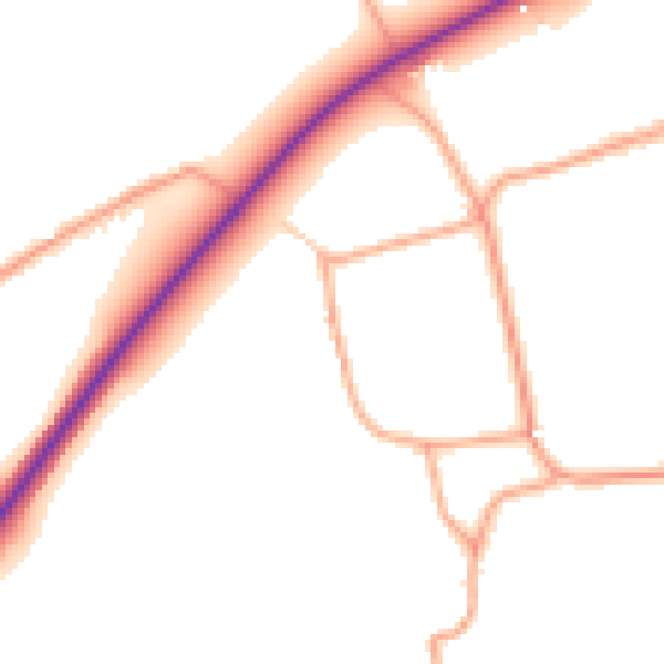 Daytime road noise heatmap for NR35 2EW