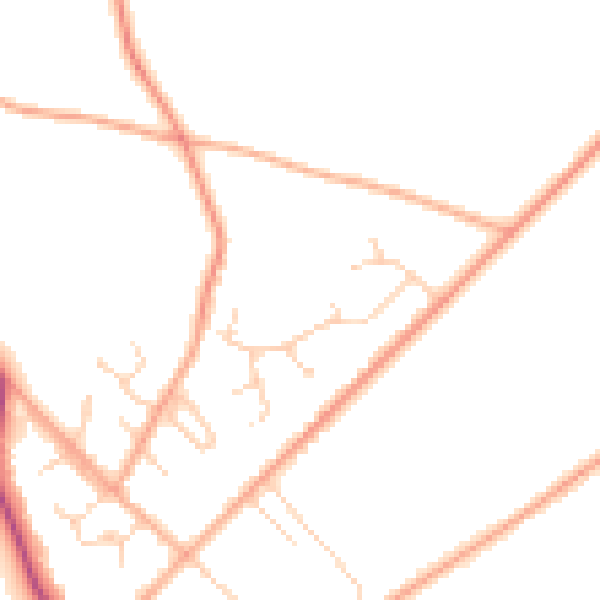 Daytime road noise heatmap for NR35 2JD