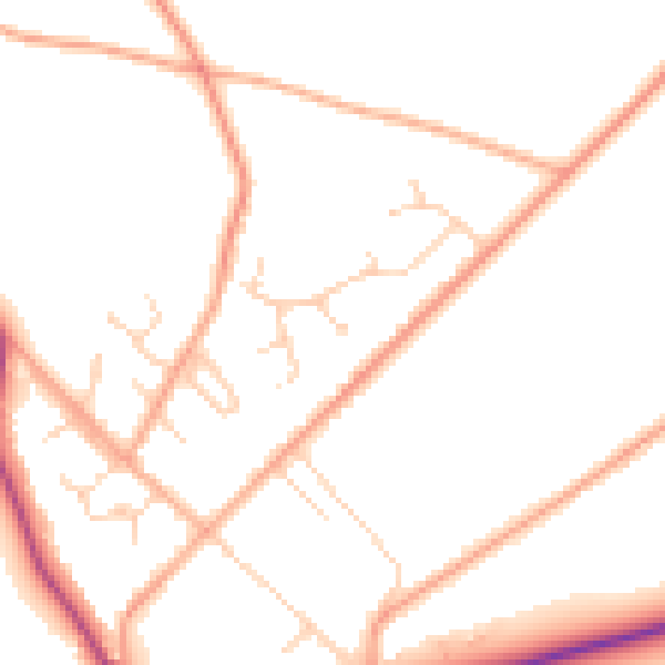 Daytime road noise heatmap for NR35 2JE