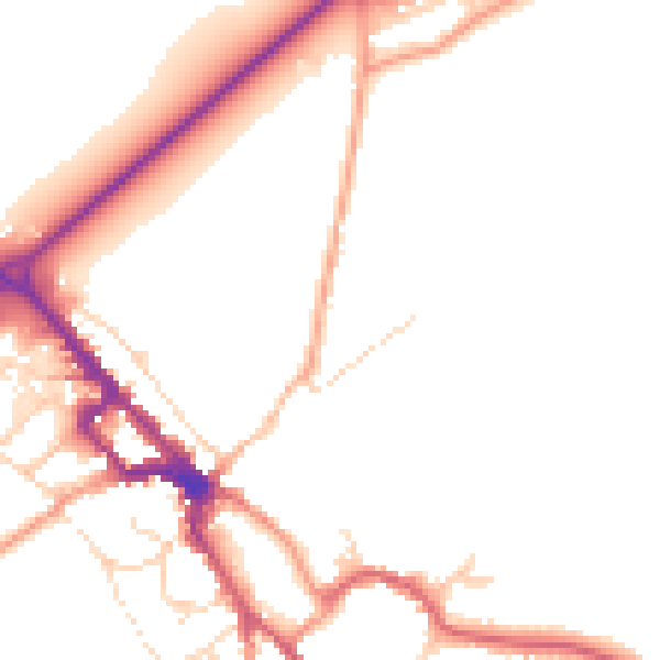 Daytime road noise heatmap for NR35 2JQ