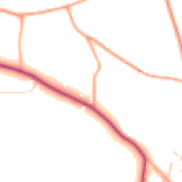 Daytime road noise heatmap for NR35 2JW
