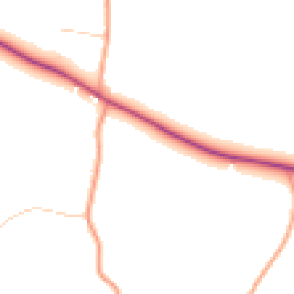 Daytime road noise heatmap for NR35 2JZ