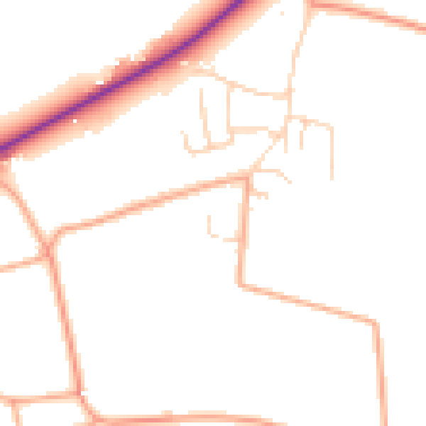 Daytime road noise heatmap for NR35 2LX