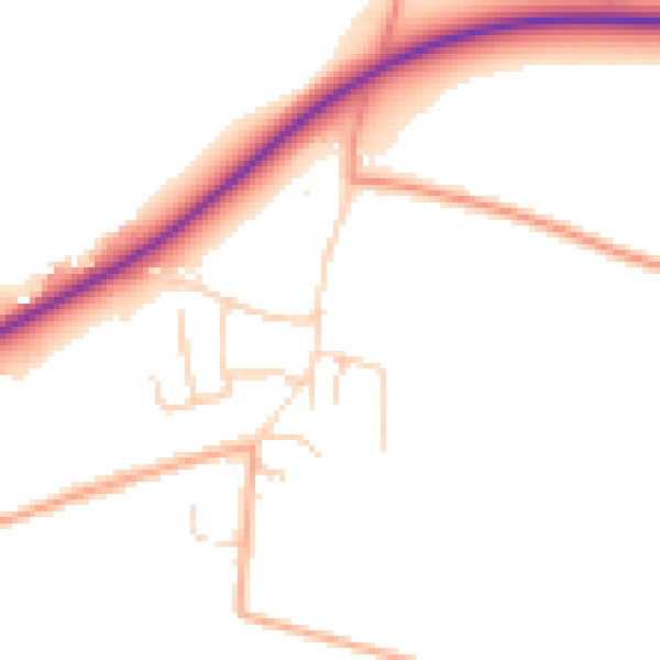 Daytime road noise heatmap for NR35 2PW