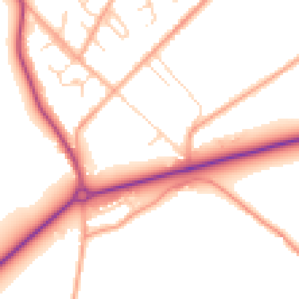 Daytime road noise heatmap for NR35 2QB