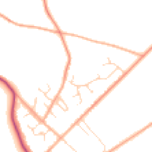 Daytime road noise heatmap for NR35 2QJ