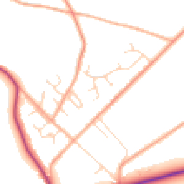 Daytime road noise heatmap for NR35 2QQ