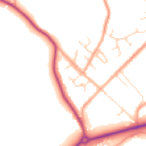 Daytime road noise heatmap for NR35 2QX