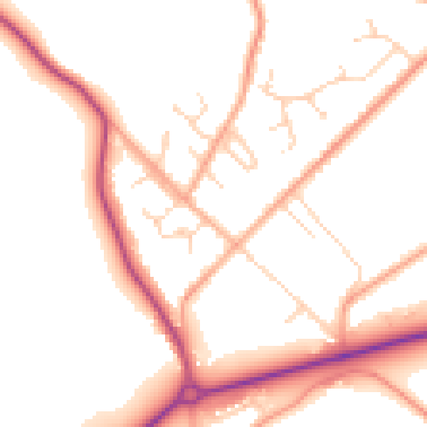 Daytime road noise heatmap for NR35 2QZ