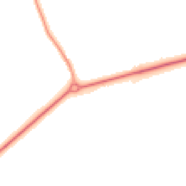 Night-time road noise heatmap for NR35 2SH