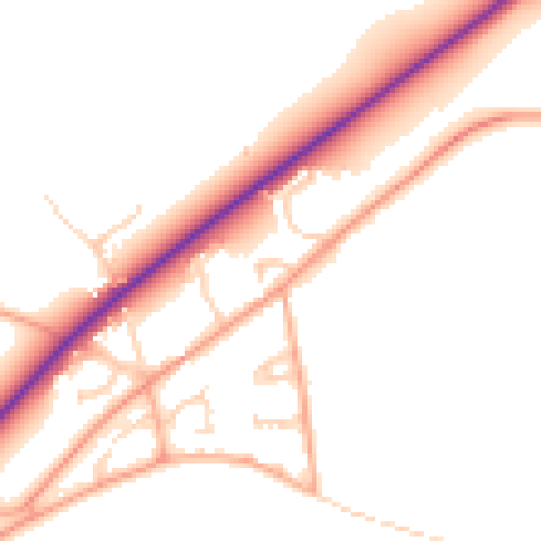 Daytime road noise heatmap for NR35 2SY