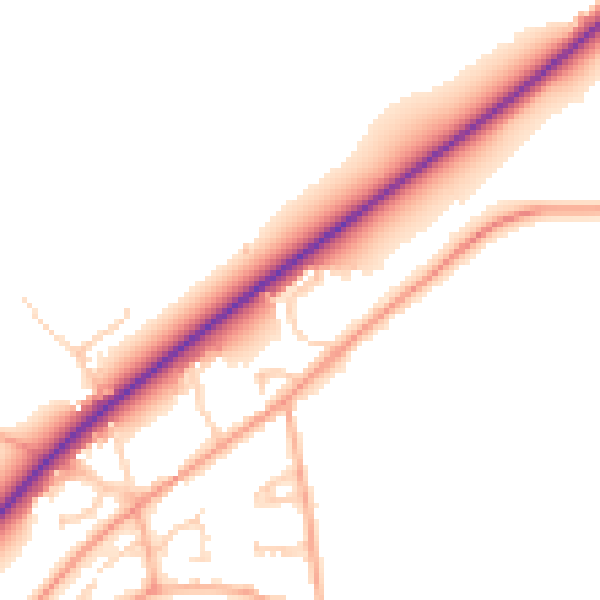 Daytime road noise heatmap for NR35 2TD