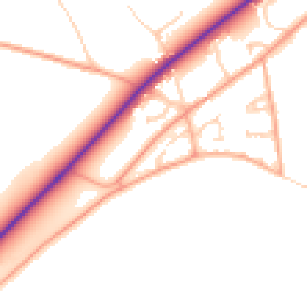 Daytime road noise heatmap for NR35 2TN