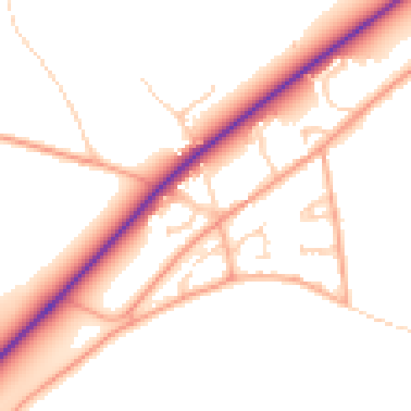 Daytime road noise heatmap for NR35 2TS