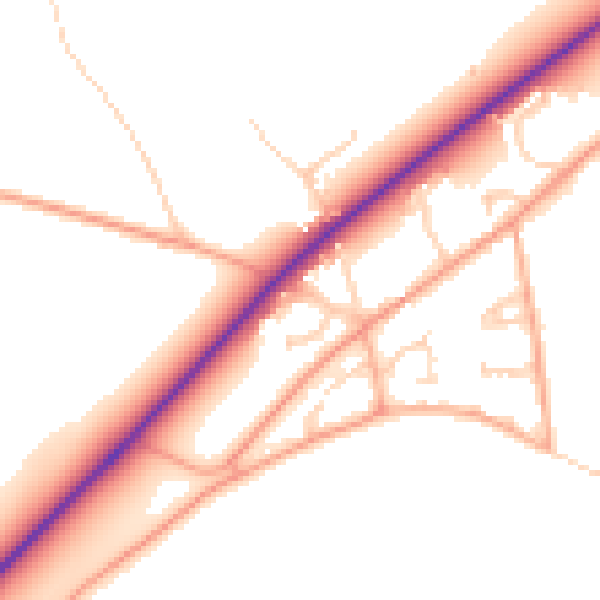 Daytime road noise heatmap for NR35 2TT