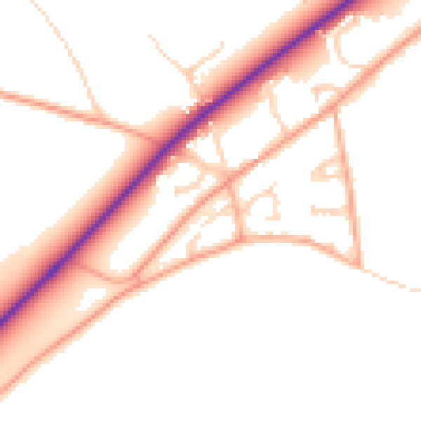 Daytime road noise heatmap for NR35 2TW