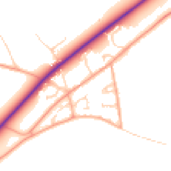 Daytime road noise heatmap for NR35 2TY