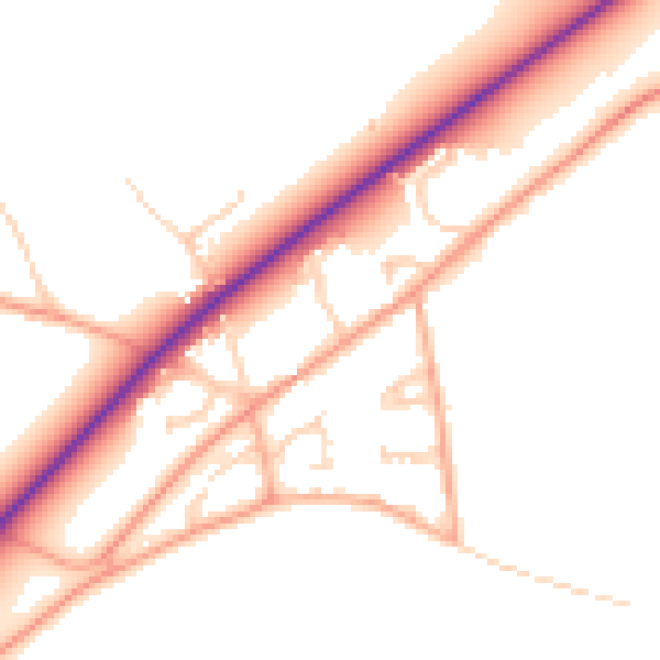 Daytime road noise heatmap for NR35 2TZ