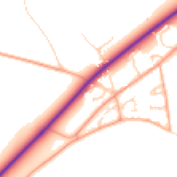 Daytime road noise heatmap for NR35 2UB