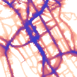 Daytime road noise heatmap for NW1 0AB