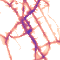 Night-time road noise heatmap for NW1 0AE