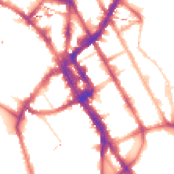 Night-time road noise heatmap for NW1 0AG
