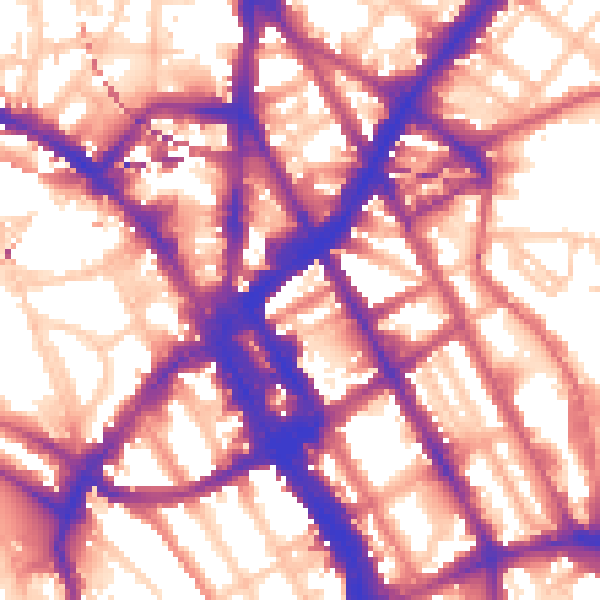Daytime road noise heatmap for NW1 0AX