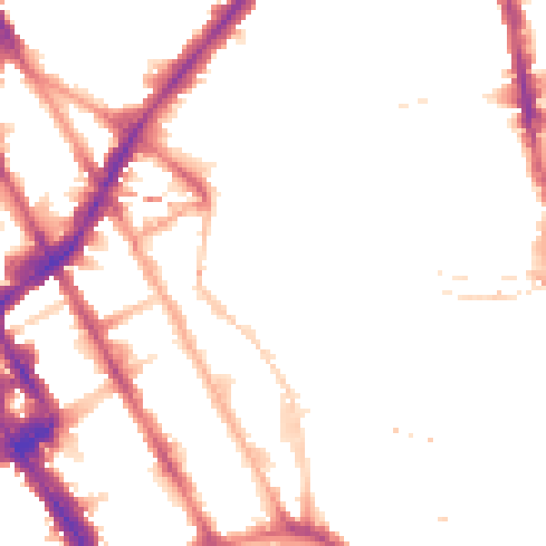 Night-time road noise heatmap for NW1 0BR