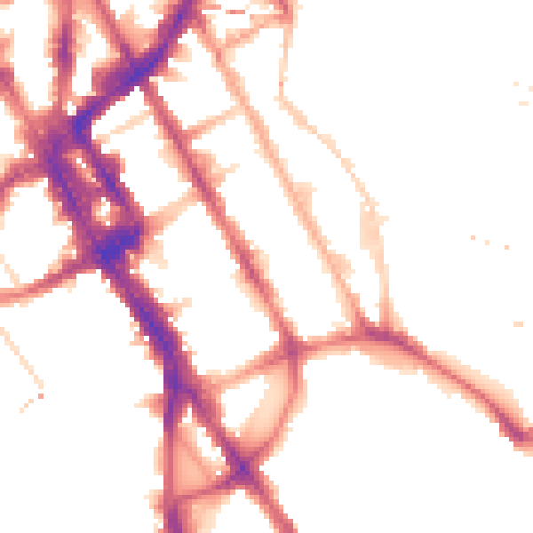 Night-time road noise heatmap for NW1 0DA