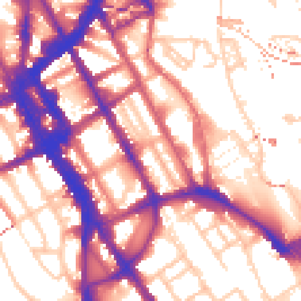 Daytime road noise heatmap for NW1 0DB