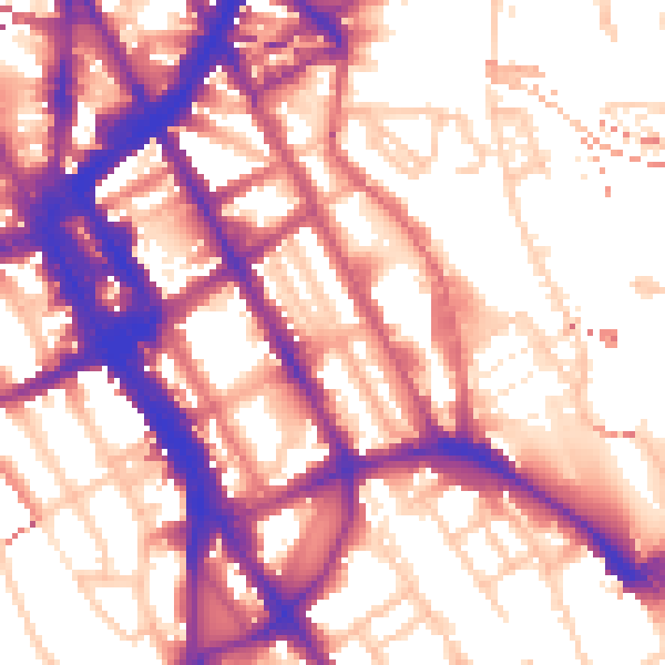 Daytime road noise heatmap for NW1 0DS