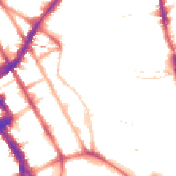 Night-time road noise heatmap for NW1 0XH