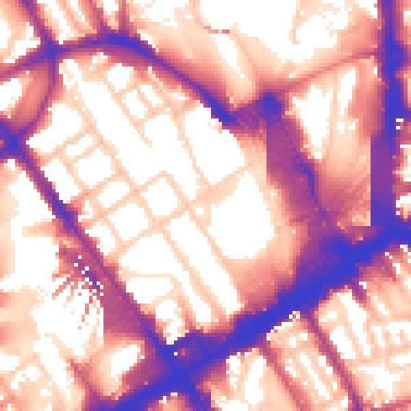 Daytime road noise heatmap for NW1 1BF