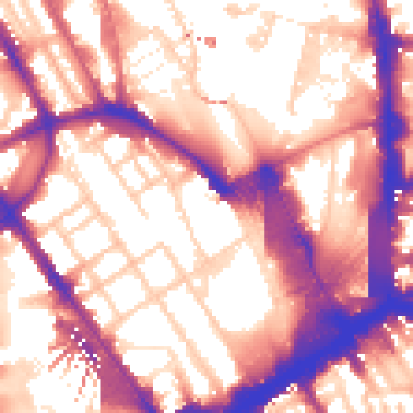Daytime road noise heatmap for NW1 1HD