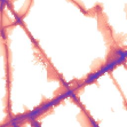 Night-time road noise heatmap for NW1 1LE
