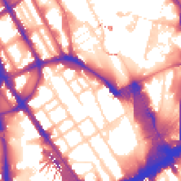 Daytime road noise heatmap for NW1 1RW