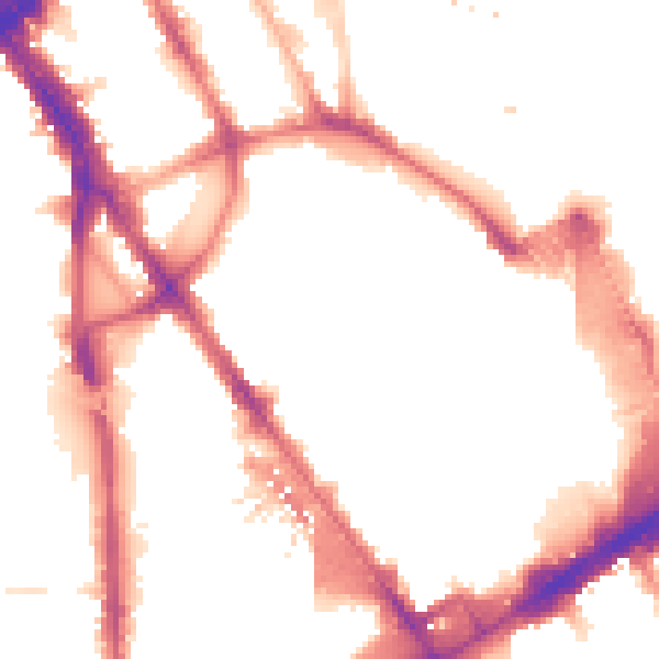 Night-time road noise heatmap for NW1 1SA
