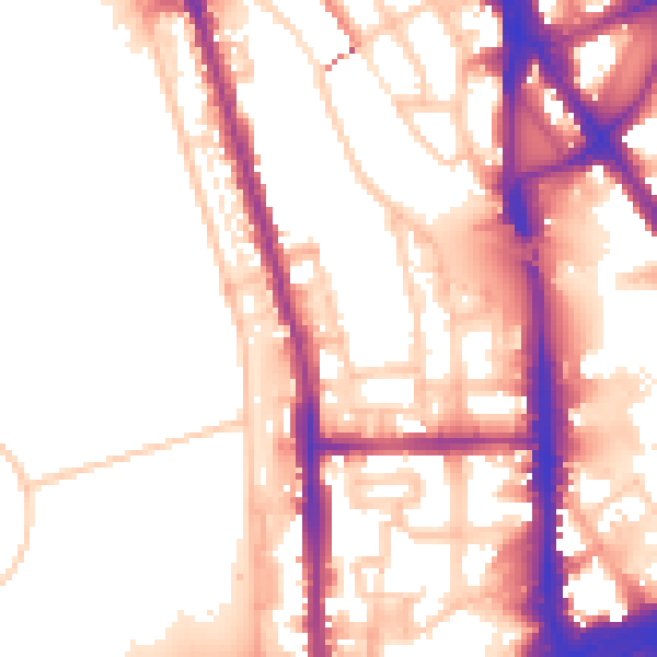 Daytime road noise heatmap for NW1 4BG